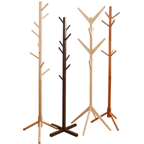 Household coat rack solid wood clothes hanger bedroom simple floor-to-ceiling simple office living room clothes hanger