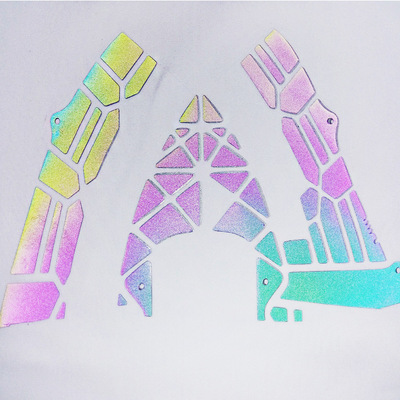 TPU熱轉印反光標 休閑鞋幻彩反光圖案 服裝反光商標反光logo定 制