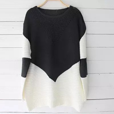 Suéter de Punto Holgado con Parches, Estilo Moderno para Mujer, Otoño-Invierno 2026, Venta al Por Mayor