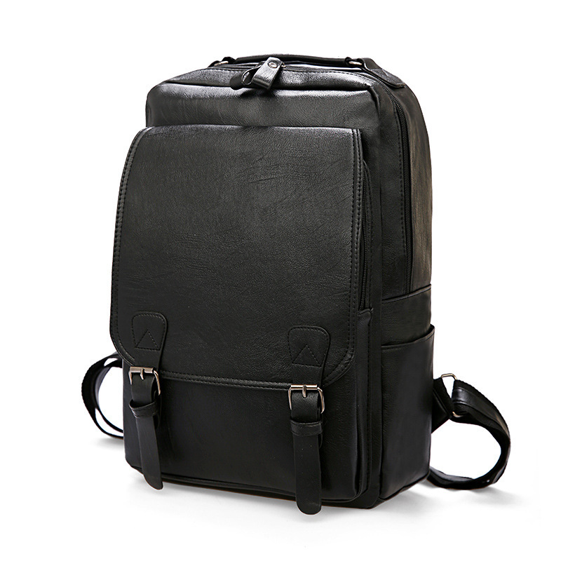 PU Backpack Factory Wholesale Outdoor Sports Travel Computer Bag Student Schoolbag Men's Leather Bag Backpack Business Bag