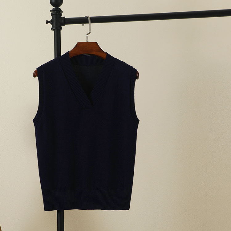 Chaleco de punto de las mujeres para Primavera, Otoño e Invierno Nuevo estilo coreano elegante con cuello en V de las mujeres más el suéter flojo del tamaño para el desgaste externo