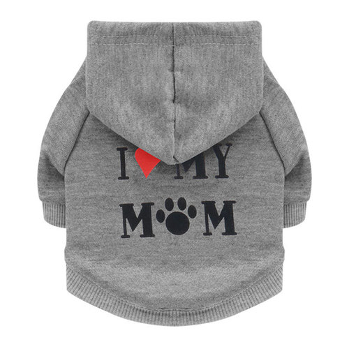 Pet supplies dog clothes fleece printed mommy pet sweatshirt wholesale Teddy clothes spring autumn winter thick style