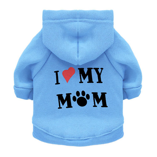 Pet supplies dog clothes fleece printed mommy pet sweatshirt wholesale Teddy clothes spring autumn winter thick style