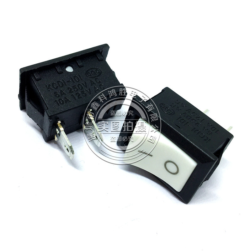 KCD1-101黑白2脚2档船型开关翘板电源按钮开关电子秤开关6A/250V