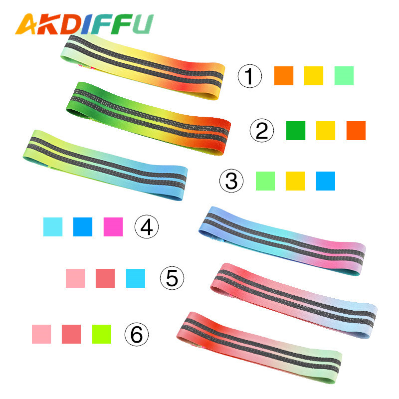 Banda de tensión de algodón de yoga transfronterizo banda de resistencia de cadera multicolor sentadillas de goma elástica Seda no es fácil de deslizar y hermoso ANILLO DE CADERA