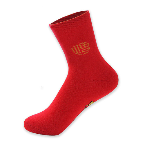 Big red socks with blessing characters in the tube socks for men and women, red socks for the year of birth, couple socks, wedding socks, red socks wholesale