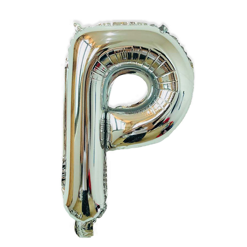 Estilo americano Delgado 16 pulgadas inglés carta globo pequeño tamaño A- Z cumpleaños boda habitación decoración aluminio película globo al por mayor