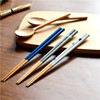 New product is put on the beyl wood long flower paper hot transfer portable wooden chopsticks, Japanese pointed chopsticks, simple creative dot chopsticks