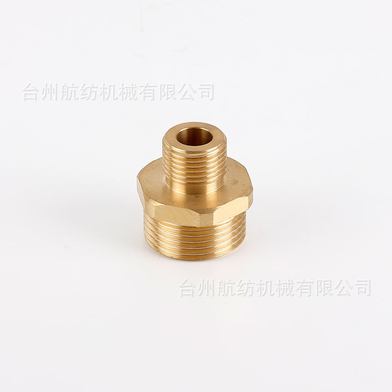 纯黄铜对丝接头螺纹直接铜泵件6分一寸 水泵转接头双外丝螺母来图
