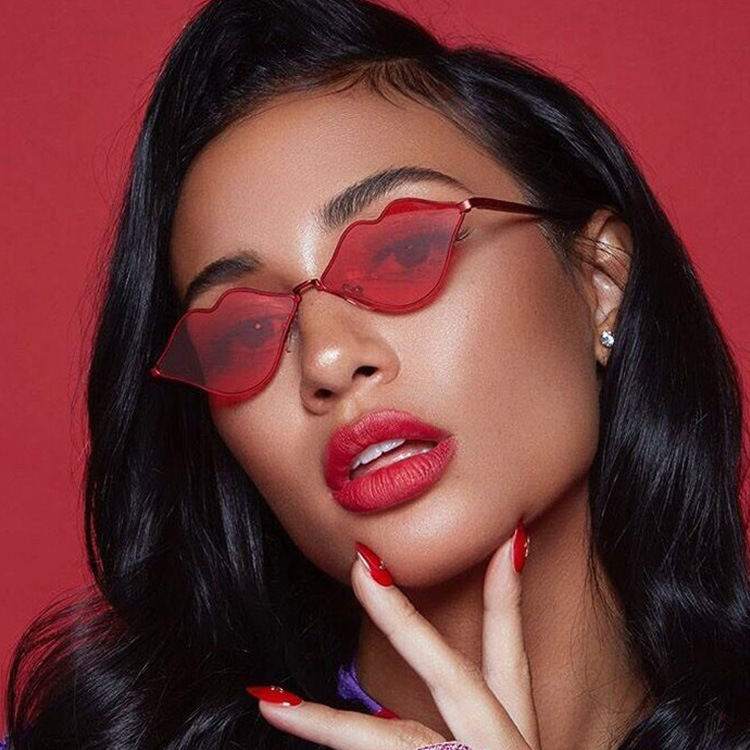 Internet Celebrity Street Photographic Sunglasses Women's 2018 New Korean Style Trendy Retro Harajuku Style Sunglasses Lips Seaside Concave Shape Internet Celebrity Street Photographic Sunglasses Women's 2018 New Korean Style Trendy Retro Harajuku Style Sunglasses Lips Seaside Concave Shape