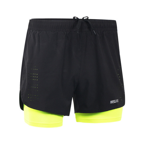 Men's quick-drying running shorts with pockets, summer marathon three-point loose (with inner net) outer wear fitness B179
