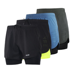 Men's quick-drying running shorts with pockets, summer marathon three-point loose (with inner net) outer wear fitness B179