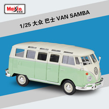 美驰图1:24大众巴士 Volkswagen  VAN SAMBA仿真合金车模摆件