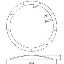 圆形led工矿灯灯罩工矿灯透明奶白PC罩扩散PC灯罩127MM