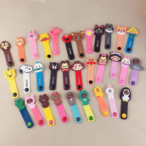 Cartoon-style nail clip cord organizer, earphone cord holder, storage clip, mini portable metal clip cord organizer