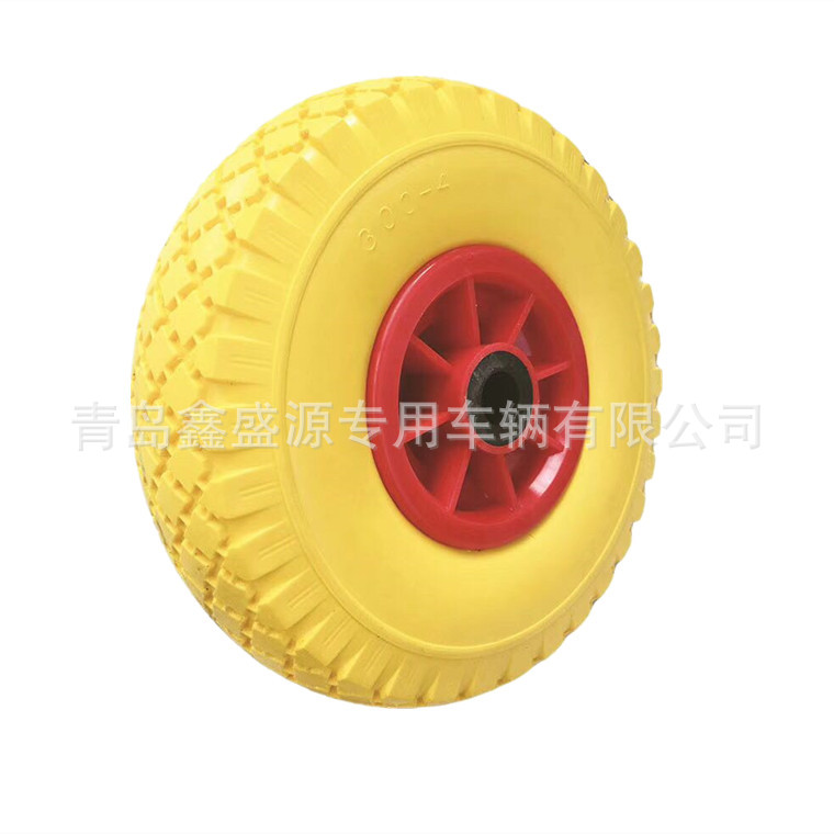 供应10寸pu发泡轮 10*3.00-4pu轮 3.00-4pu发泡轮子 聚氨酯实心轮