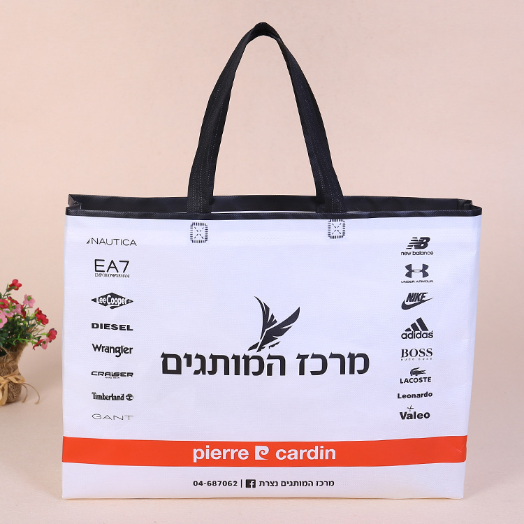 跨境工厂pp覆膜无纺布袋定制logo印刷淋膜烫压手提袋立体袋购物袋