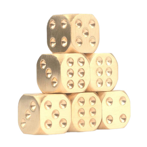Brass dice metal solid dice bar exquisite game creative retro mahjong sieve literary toy dice