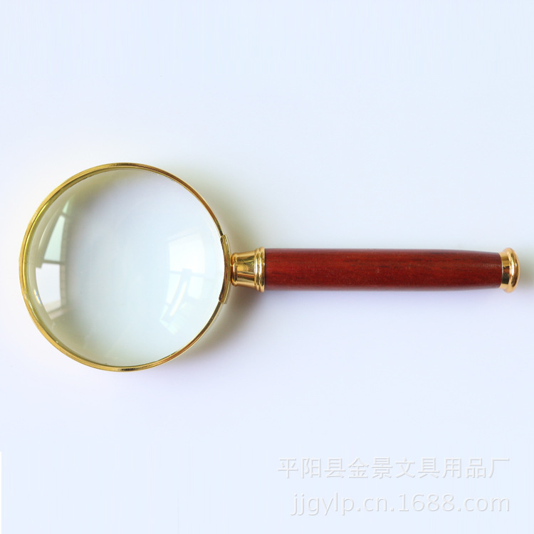 供应 高档手持式红木手柄放大镜/老人阅读专用批发 出口产品 52mm