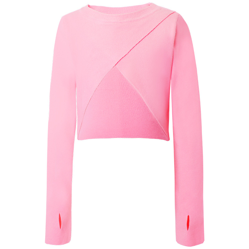 Suéter de baile para niños ropa de baile para niños camisa de fondo para niñas jersey de otoño e invierno rojo de manga larga ropa de práctica abrigo