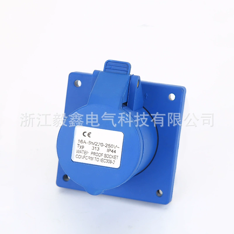 3-жильная промышленная водонепроницаемая розетка 16A, скрытая прямая розетка генератора сиденья, водонепроницаемая розетка 313N для блока питания с 3 отверстиями