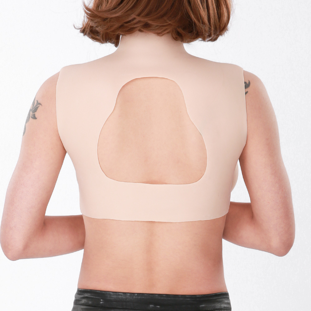 Nuevo corto de cuello alto de la mitad del cuerpo sólido de mama falso CD travestis falso de mama falso de silicona líquido de mama falso de mama