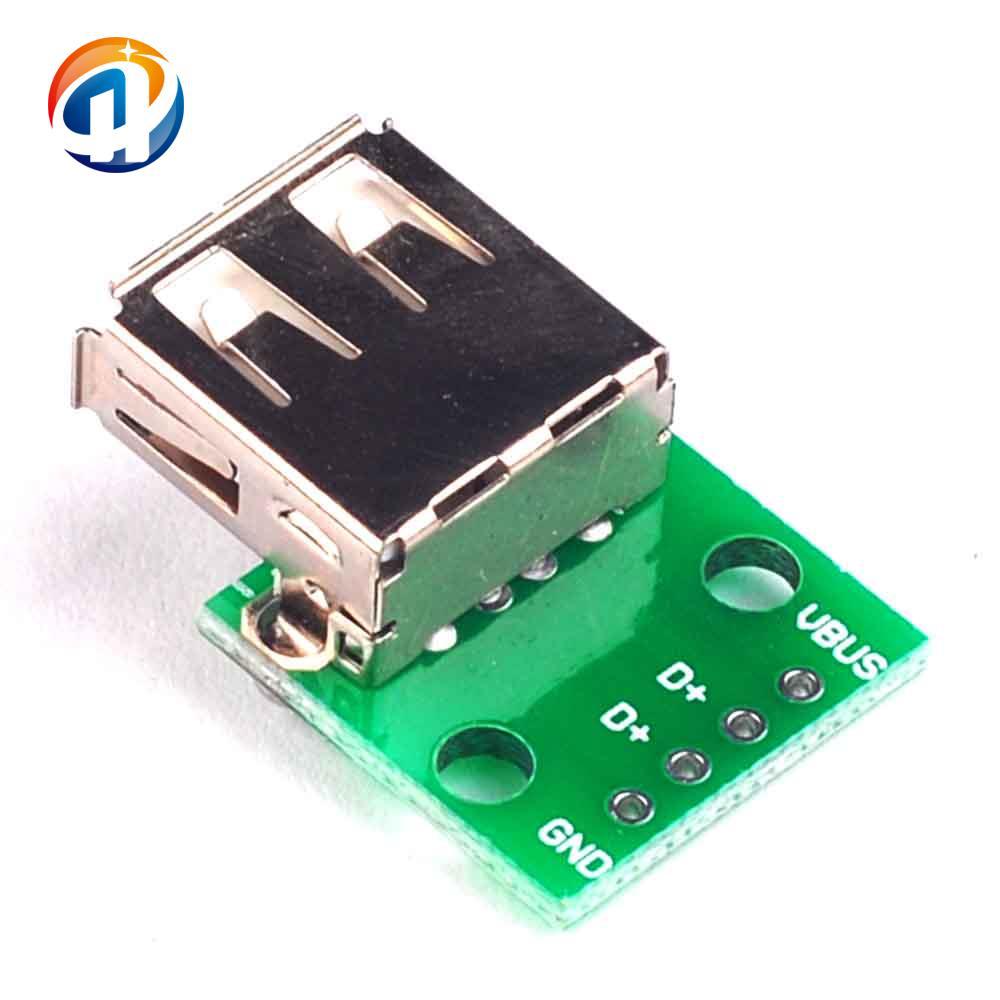 USB 2.0母座头转DIP 4p 直插 转接板已焊接手机电源数据线