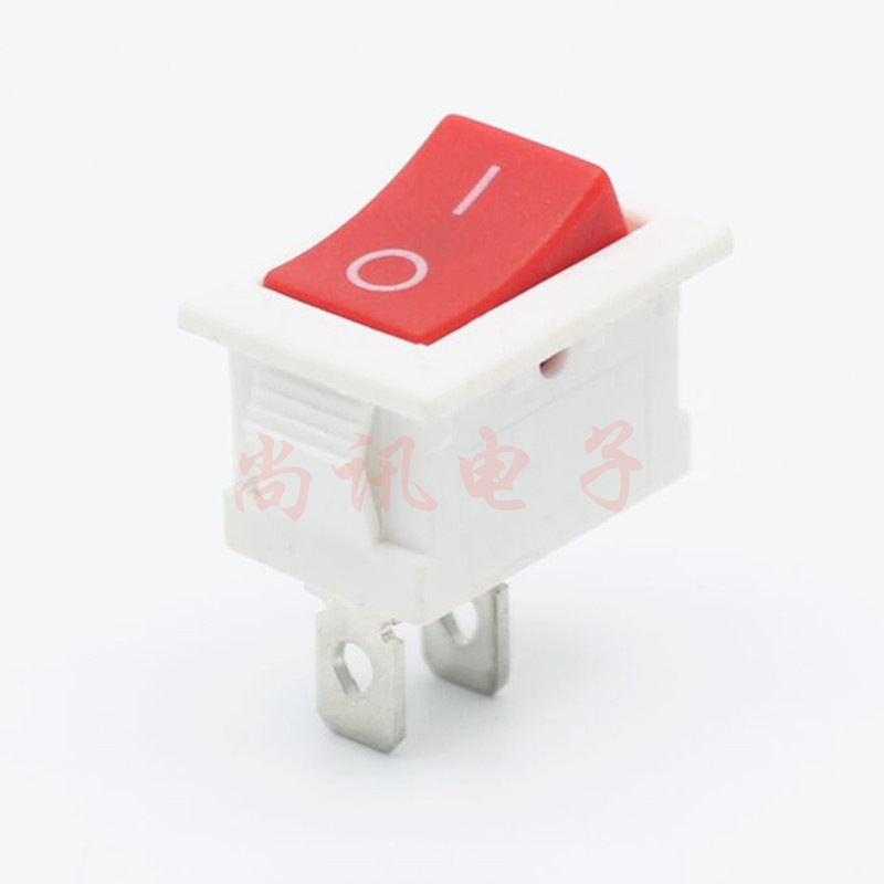 尚讯供应 环保船型开关KCD1白红,0.8端子,两脚,15*21船形开关两档