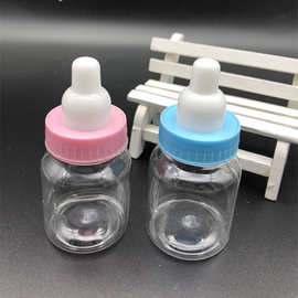 外贸货源透明奶瓶喜糖盒 baby shower宝宝满月周岁回礼塑料糖果盒