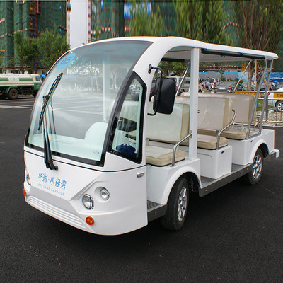 8座白色電動四輪敞篷旅遊觀光浏覽車成人看房車巡邏車高爾夫球車
