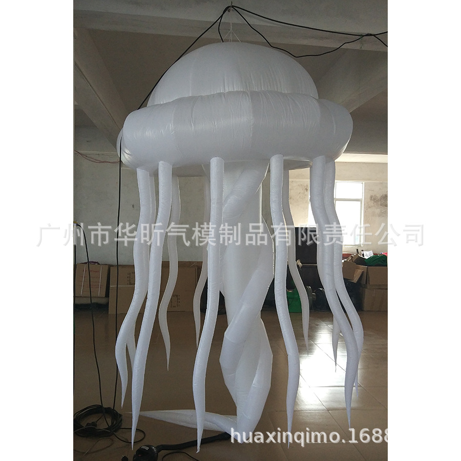 厂家供应酒吧装饰气模充气led水母气模 舞台装饰气模水母灯光批发
