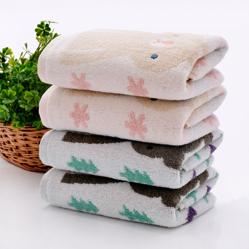 Cotton Love Pure Cotton Jacquard Cartoon Towel Pure Cotton Children's Towel 25*50 Water Absorbent and Skin Friendly 21 Strands 45g