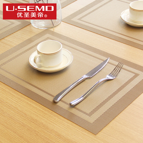 Youshengmeidi Shuangshihui placemat European-style PVC Western-style dining table rectangular Japanese-style coaster bowl pad plate mat