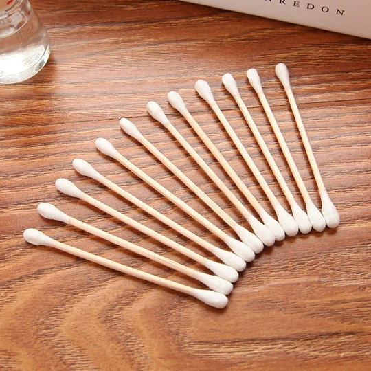 Высококачественные двусторонние ватные палочки, косметические ватные диски, 100 штук