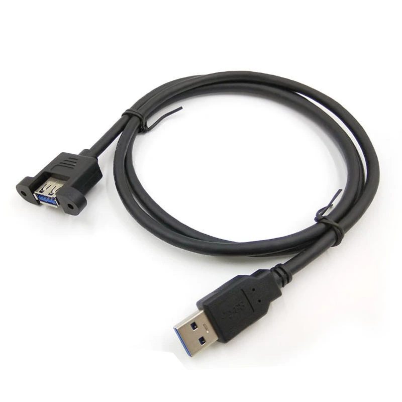 USB3.0 public extension line with ears panel baffle connection line USB3.0 extension line black data cable