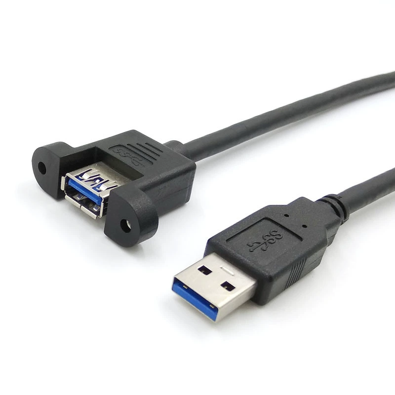 USB3.0 public extension line with ears panel baffle connection line USB3.0 extension line black data cable