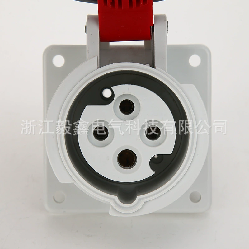4-жильная промышленная скрытая розетка 16A Водонепроницаемая вилка Трехфазная четырехъядерная промышленная Скрытая панельная розетка 3142