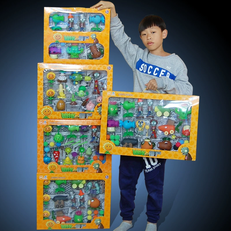 Подлинная наборы Plants vs. Zombies, игрушка, большой набор, подарочная коробка для мальчиков, кукла для детей, полный набор, подарок на день рождения