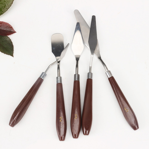 Wholesale oil painting scraper set 5 piece set gouache paint scraper stainless steel art scraper paint palette knife