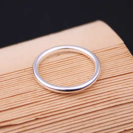 山本银新款S925银素圈戒指 韩版简约男女士光面组合叠戴戒指ins