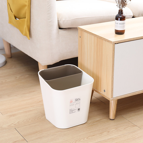 Japanese-style Nordic dry and wet dual-use classification household living room kitchen bathroom waste basket trash can drum thick plastic bucket
