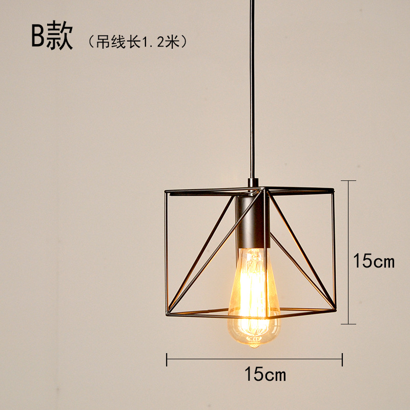 Lámpara de araña pequeña retro de hierro LED diseño creativo para dormitorio comedor y sala