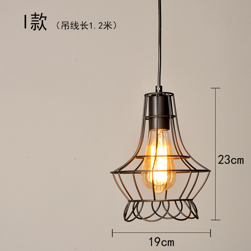 Lámpara de araña pequeña retro de hierro LED diseño creativo para dormitorio comedor y sala
