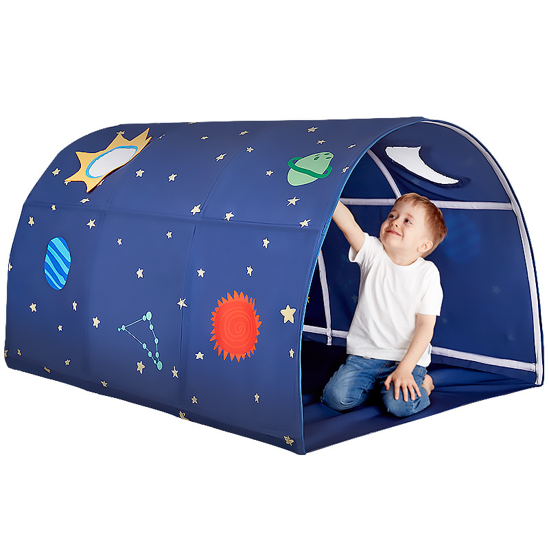 Tienda de cama para niños bebé cama dividida túnel niño juego casa cama con dosel princesa cama cortina juego casa entrega de una pieza