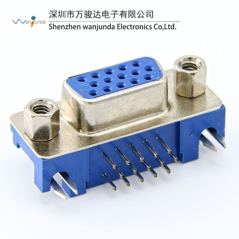 3.08三排15P视频座  VGA接口 音视频母座 15针D-SUB电脑连接器