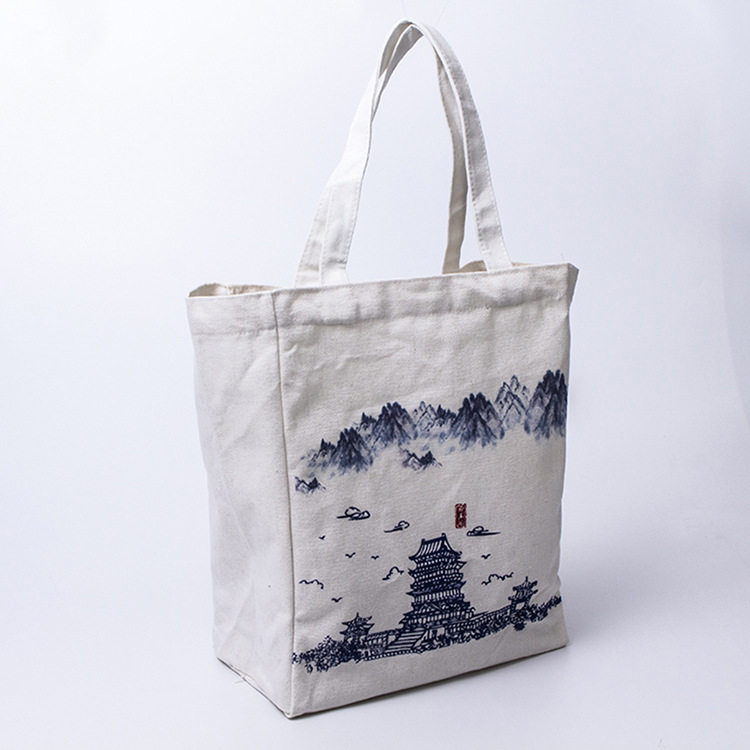 厂家直销布类包装简约环保印花彩色帆布袋可加印logo大量批发