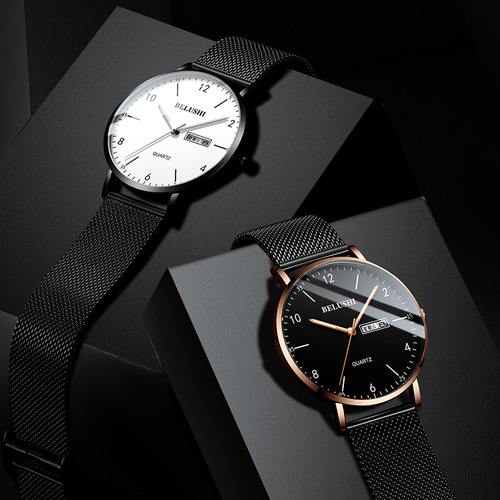 Beros cross-border watch men's watch steel band fashionable leather men's watch watch waterproof watch for men