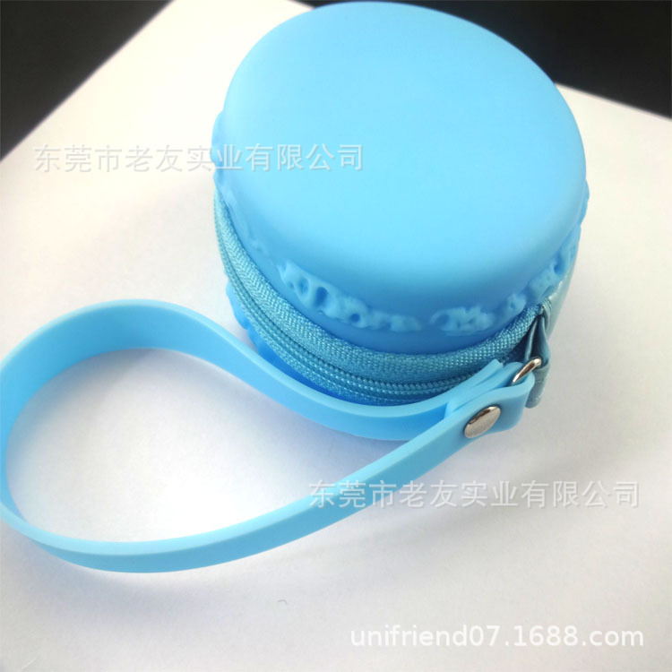 工厂生产Macaron马卡龙硅胶零钱包糖果色汉堡包硬币包软胶便携