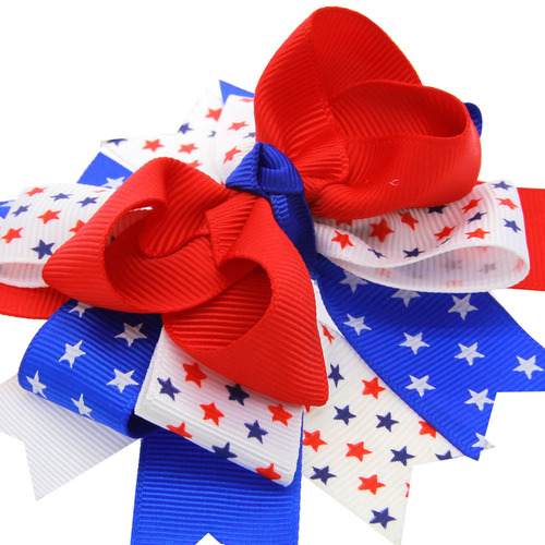 Eurasian children's bow hair accessories foreign trade color-matched bow-edged hair clips set baby tail clips