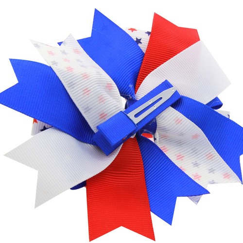 Eurasian children's bow hair accessories foreign trade color-matched bow-edged hair clips set baby tail clips
